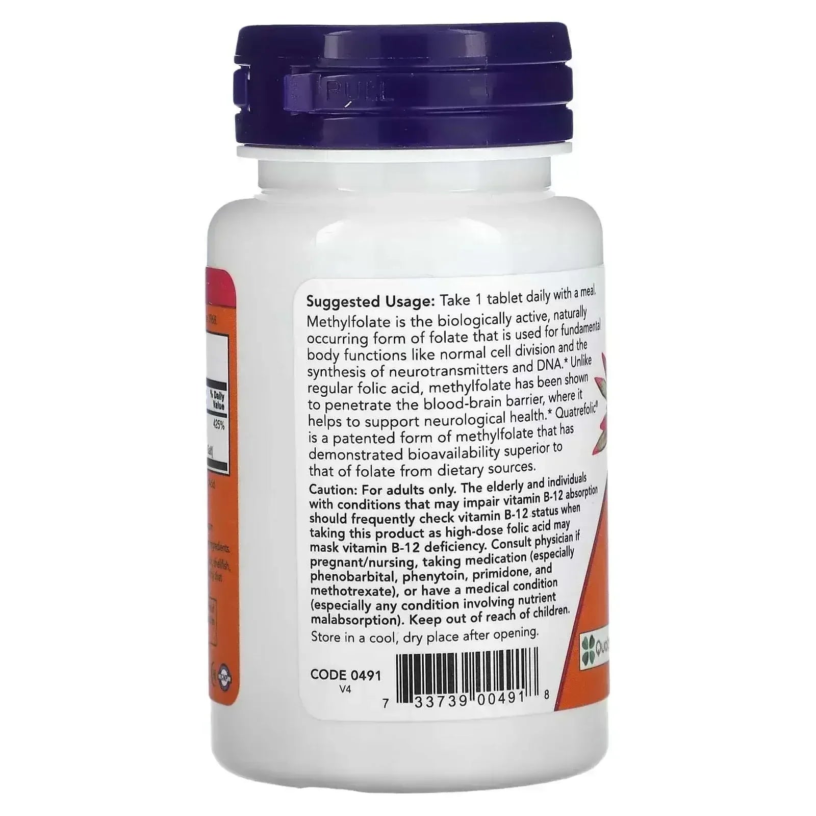 NOW Foods Methyl Folate 1,000 mcg – 90 Tablets - Mumzar