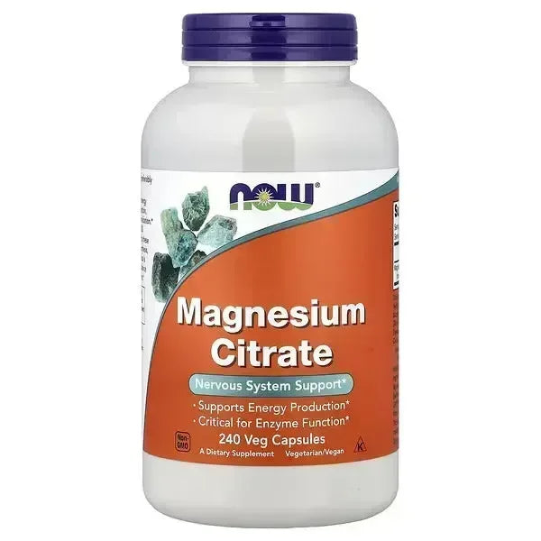 NOW Foods Magnesium Citrate – 240 Veg Capsules (133 mg per Capsule) - Mumzar