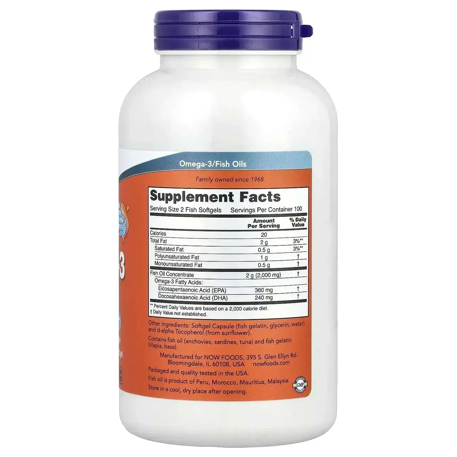 NOW Foods Omega-3 Fish Oil – 1,000 mg, 200 Softgels - Mumzar