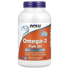 NOW Foods Omega-3 Fish Oil – 1,000 mg, 200 Softgels - Mumzar