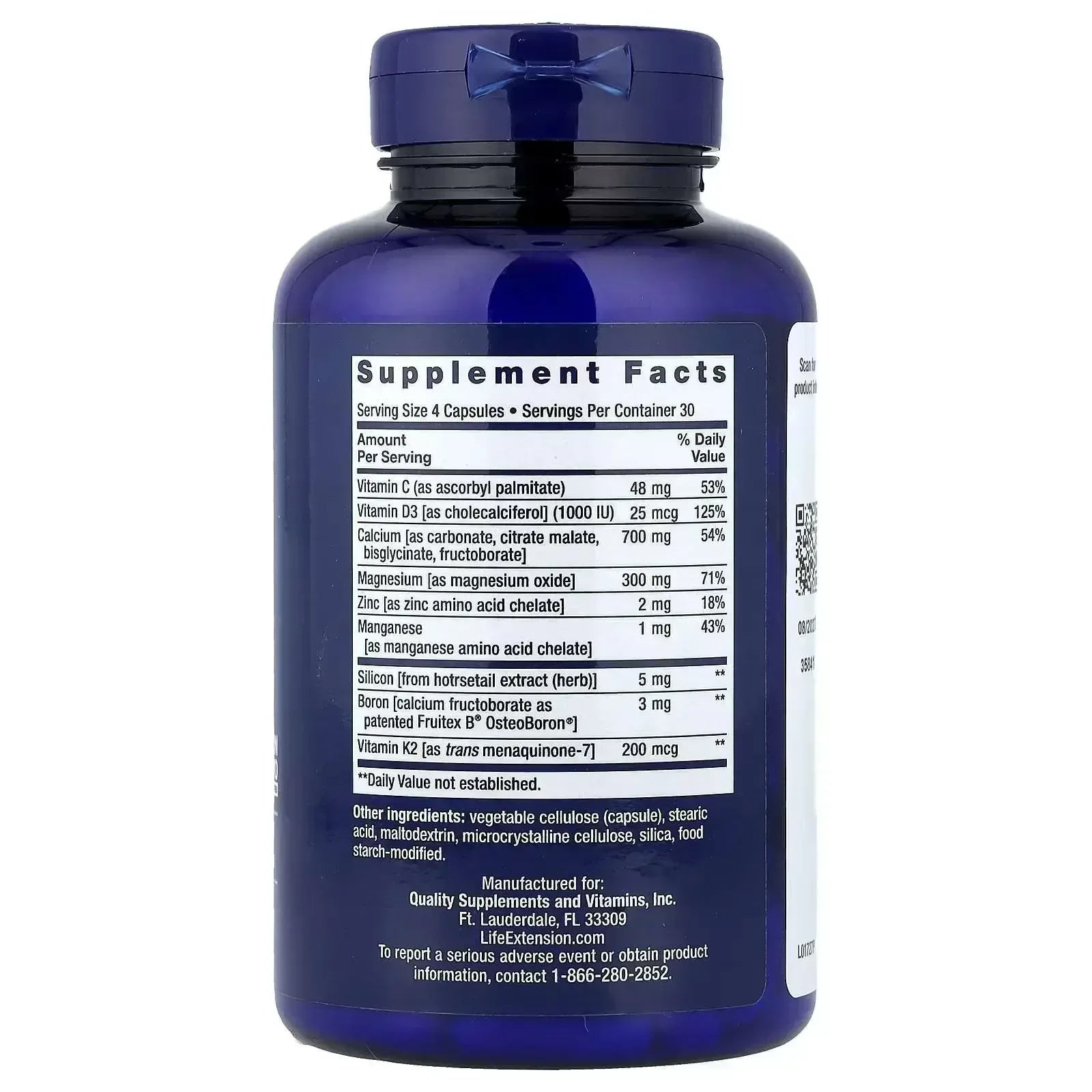 Life Extension Bone Restore – Calcium Supplement with Vitamin K2, 120 Capsules - Mumzar