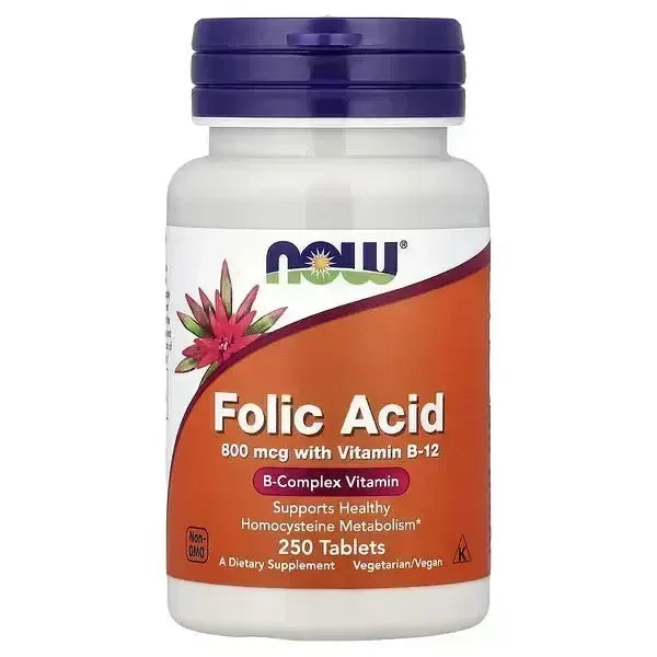 NOW Foods Folic Acid – 250 Tablets - Mumzar