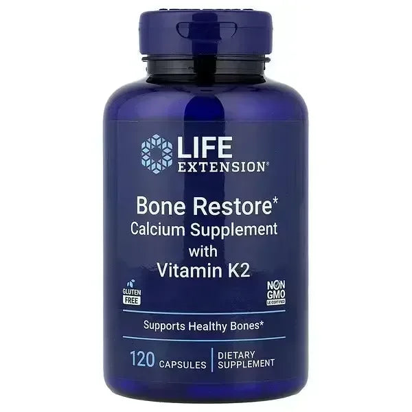 Life Extension Bone Restore – Calcium Supplement with Vitamin K2, 120 Capsules - Mumzar
