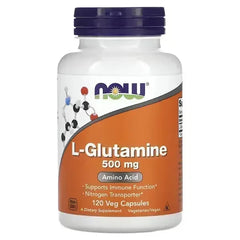 NOW Foods L-Glutamine – 500 mg, 120 Veg Capsules - Mumzar