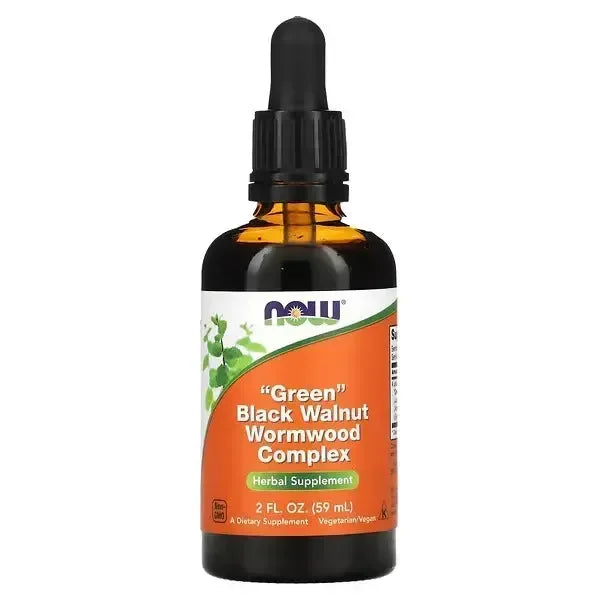 NOW Foods Green Black Walnut Wormwood Complex – 2 fl oz (59 ml) - Mumzar