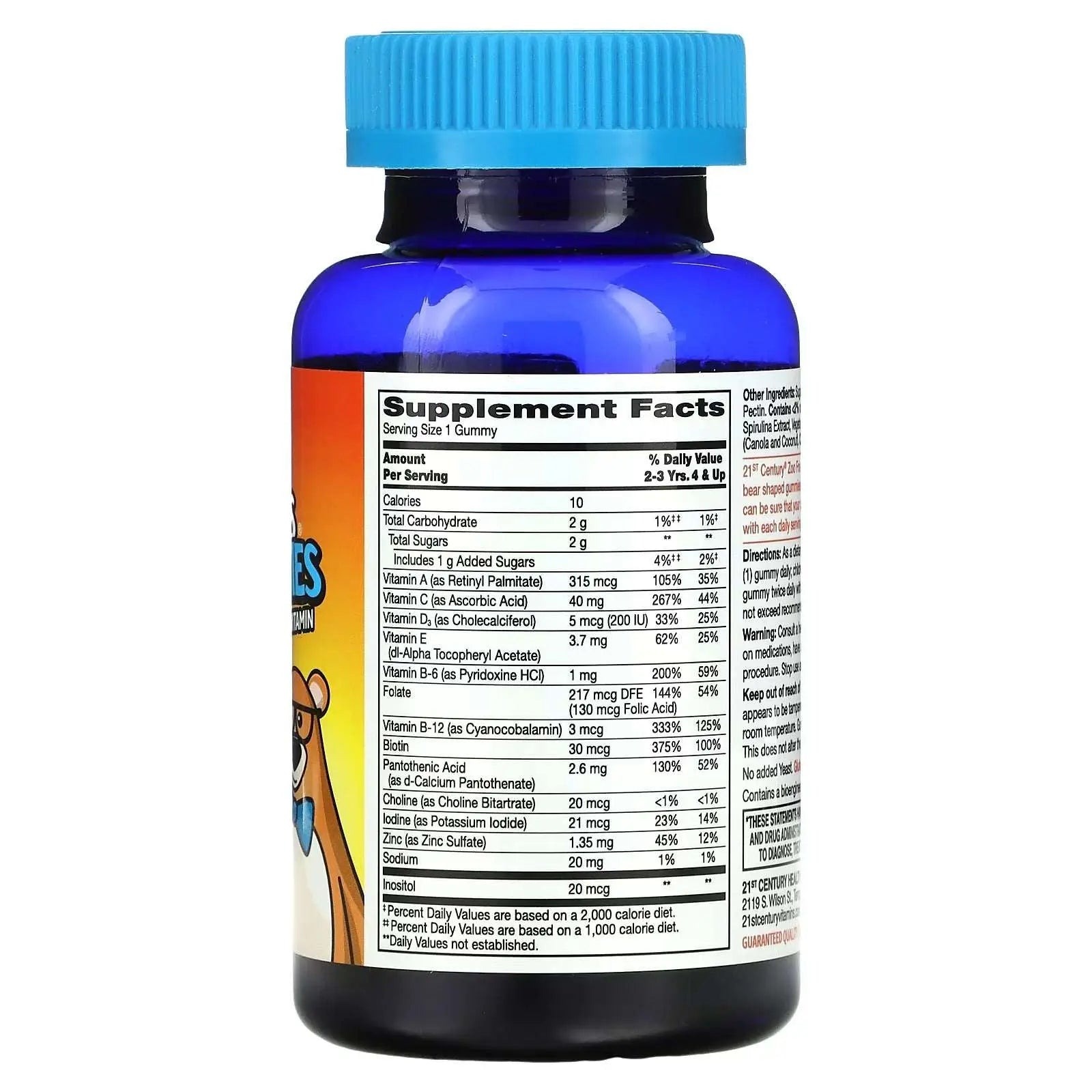 21st Century Zoo Friends Multi Gummies Plus Extra C – Great Tasting Fruit, 60 Gummies