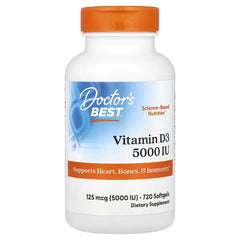 Doctor’s Best Vitamin D3 – 5,000 IU (125 mcg), 720 Softgels - Mumzar