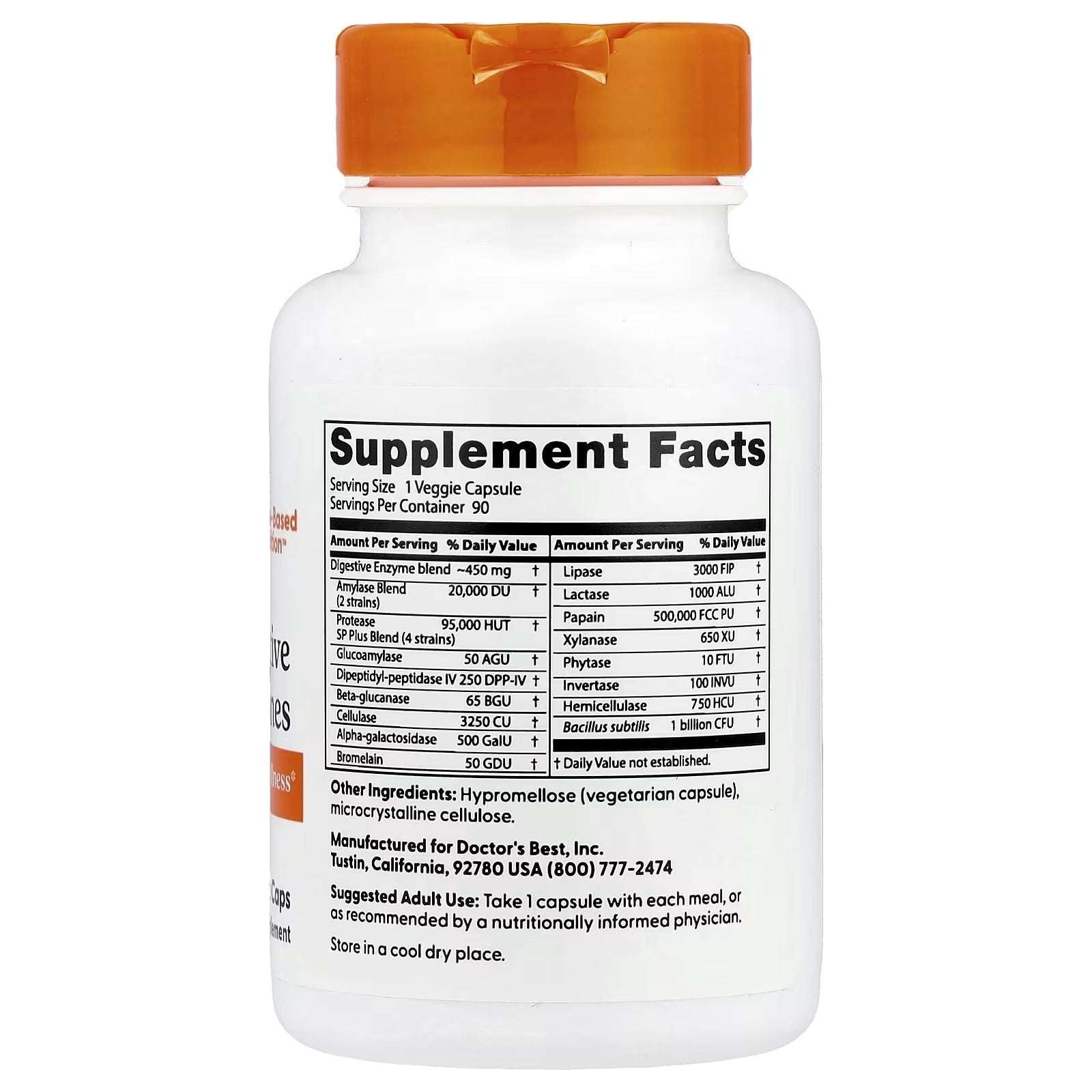 Doctor’s Best Digestive Enzymes – 90 Veggie Caps - Mumzar