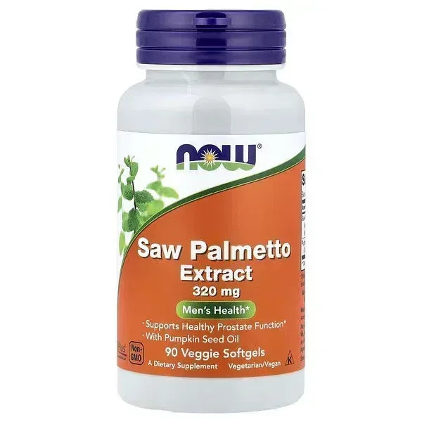 NOW Foods, Saw Palmetto Extract, Men's Health, 320 mg, 90 Veggie Softgels - Mumzar