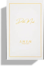 Eau de parfum gift box with gold border and Zam Zam Perfumes text