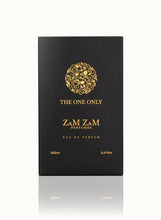 Eau de parfum gift box, black with gold logo and text, 100 ml