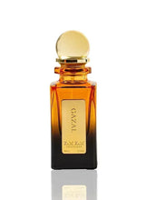 Amber perfume bottle with gold cap and Zam Zam label, 50ml