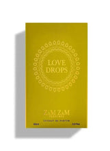 Eau de parfum box with gold medallion text, Love Drops, 60 ml
