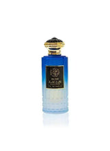 Zamzam Bliss unisex eau de parfum bottle, blue glass with gold cap, 100ml