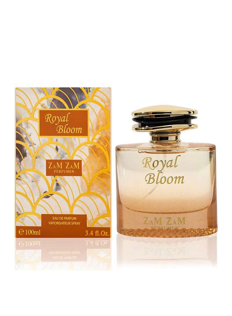 Zamzam Royal Bloom Unisex Perfume – 100ml Eau de Parfum | Long-Lasting Woody Oriental Fragrance with Apple, Rose, Vanilla, Musk & Patchouli