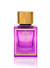 Perfume bottle with gold cap and purple glass, 60 ml.