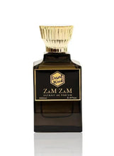 Unisex eau de parfum bottle with gold cap and dark glass, Desert Wood label