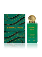 Men's eau de parfum set: green bottle with gold cap and matching gift box