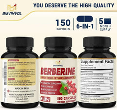 Berberine HCl Dietary Supplement Capsules – 150 Capsules - Mumzar