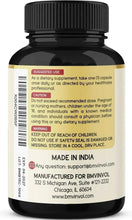 Berberine HCl bottle back label with warning, keep out of reach of children.