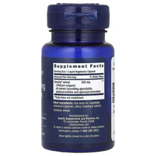 Ceramides supplement bottle, blue label with Supplement Facts panel and dark cap