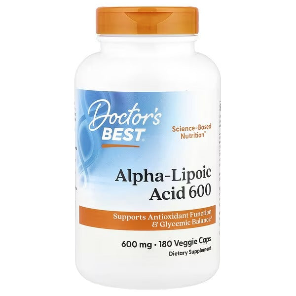 Doctor's Best Alpha-Lipoic Acid 600 mg – 180 Vegetarian Capsules – Antioxidant & Metabolic Support