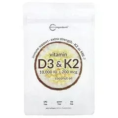 Micro Ingredients Vitamin D3 & K2 – 300 Softgels - Mumzar