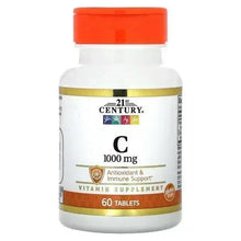 Vitamin C 1,000 mg supplement bottle, 60 tablets, orange cap