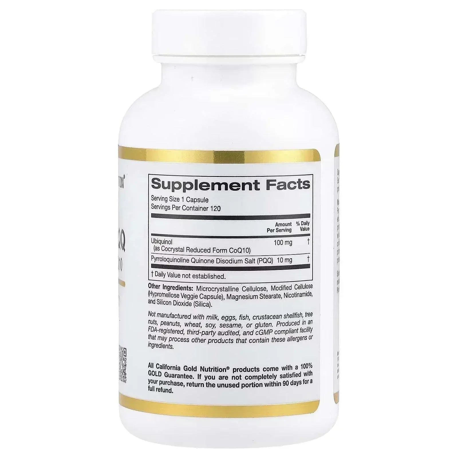 California Gold Nutrition Ubiquinol Reduced Form CoQ10 + PQQ – 120 Veg Capsules - Mumzar