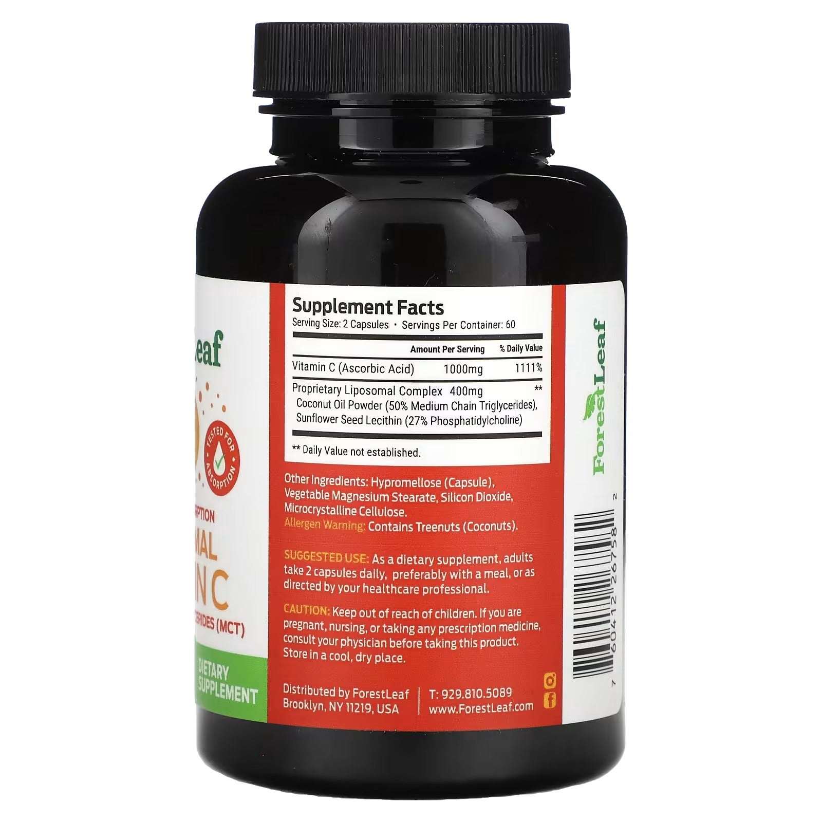Forest Leaf, Liposomal Vitamin C, 120 Vegetable Capsules - Mumzar