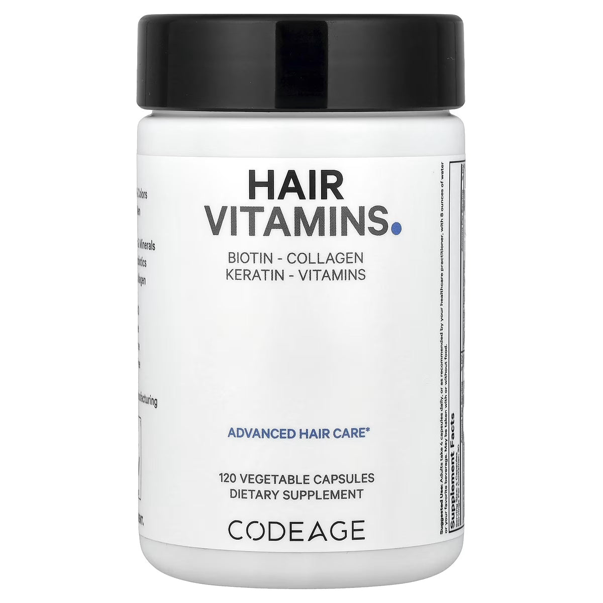Codeage Hair Vitamins – 120 Vegetable Capsules