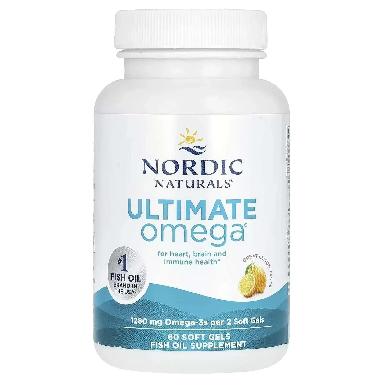 Nordic Naturals Ultimate Omega – Lemon Flavor, 60 Soft Gels (640 mg per Soft Gel) - Mumzar