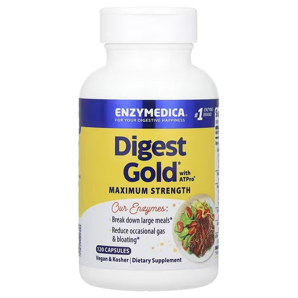Enzymedica Digest Gold® with ATPro® – Maximum Strength Digestive Enzymes, 120 Capsules - Mumzar