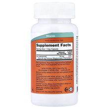 NOW Foods Iron 18 mg supplement bottle back label with Supplement Facts