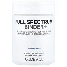 Full Spectrum Binder+ supplement bottle label, 90 vegetable capsules