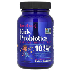 LoveBug Probiotics Kids’ Probiotics 4+ Years – Berry Flavor, 10 Billion CFU, 30 Chewable Tablets - Mumzar