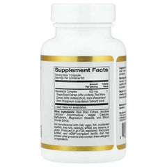 California Gold Nutrition, Resveratrol Complex with Grape Seed Extract, Red Wine Extract, and trans-Resveratrol, 60 Veg Capsules - Mumzar