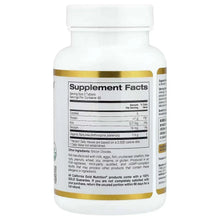 Organic spirulina supplement bottle, back Supplement Facts panel