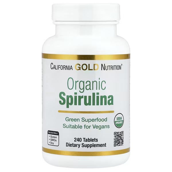 California Gold Nutrition, Organic Spirulina, 240 Tablets (500 mg per Tablet) - Mumzar