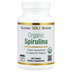 California Gold Nutrition, Organic Spirulina, 240 Tablets (500 mg per Tablet) - Mumzar