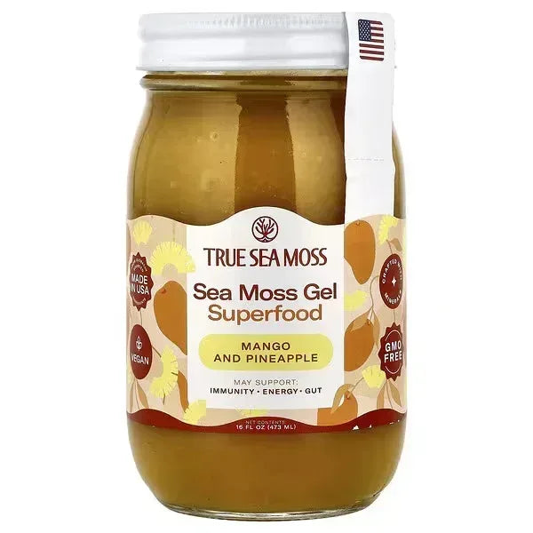True Sea Moss Sea Moss Gel Superfood – Mango & Pineapple Flavor, 16 fl oz (473 ml) - Mumzar