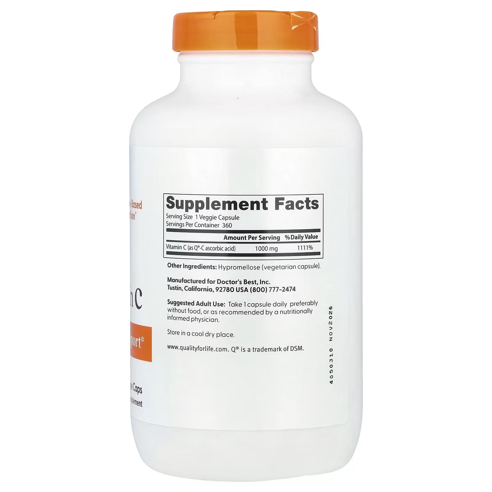 Doctor's Best, Vitamin C, 1,000 mg, 360 Veggie Caps - Mumzar