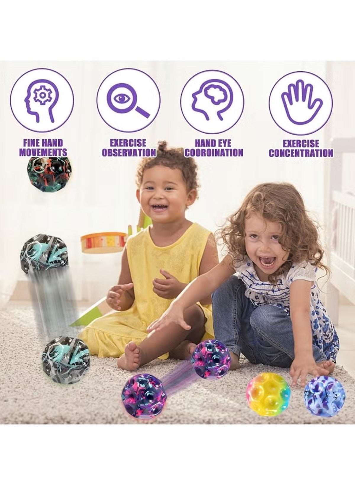 Vibrant Bounce Assorted Rubber Ball – Multicolour (1 Piece) - Mumzar