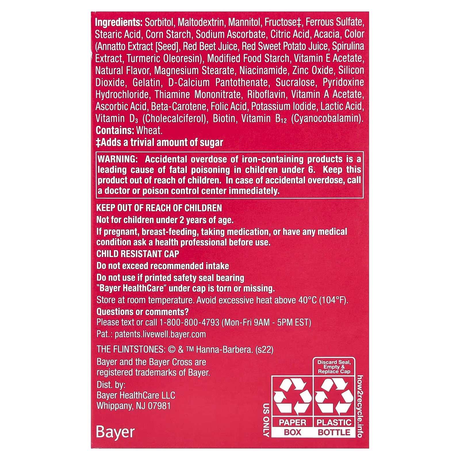 Flintstones, Children's Multivitamin, + Extra Iron, 90 Chewable Tablets - Mumzar