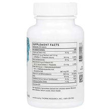 Supplement Facts label on THORNE B-Complex #12 bottle, back view with barcode