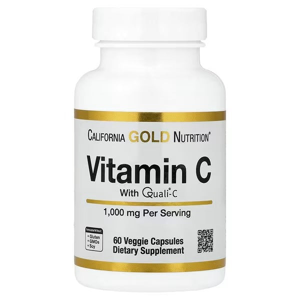 California Gold Nutrition Vitamin C, Quali®-C – 1,000 mg, 60 Veggie Capsules - Mumzar
