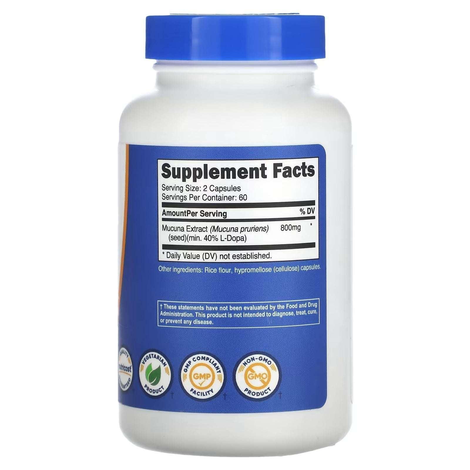 Nutricost Mucuna Pruriens – 120 Capsules (400 mg per Capsule) - Mumzar