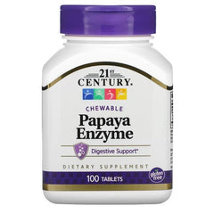 21st Century, Chewable Papaya Enzyme, 100 Tablets - Mumzar