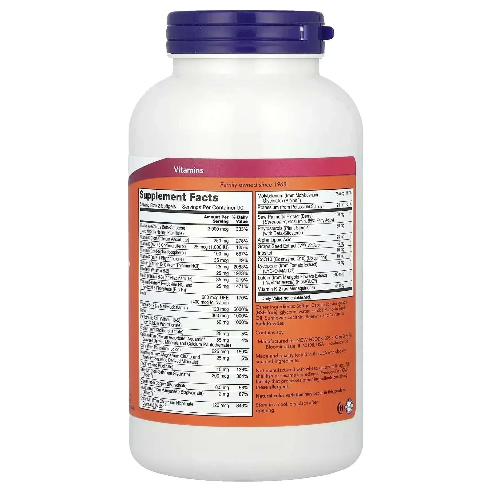 NOW Foods ADAM™ Superior Men’s Multi – 180 Softgels - Mumzar