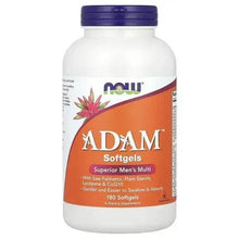 NOW Foods ADAM men’s multi softgels bottle, front label
